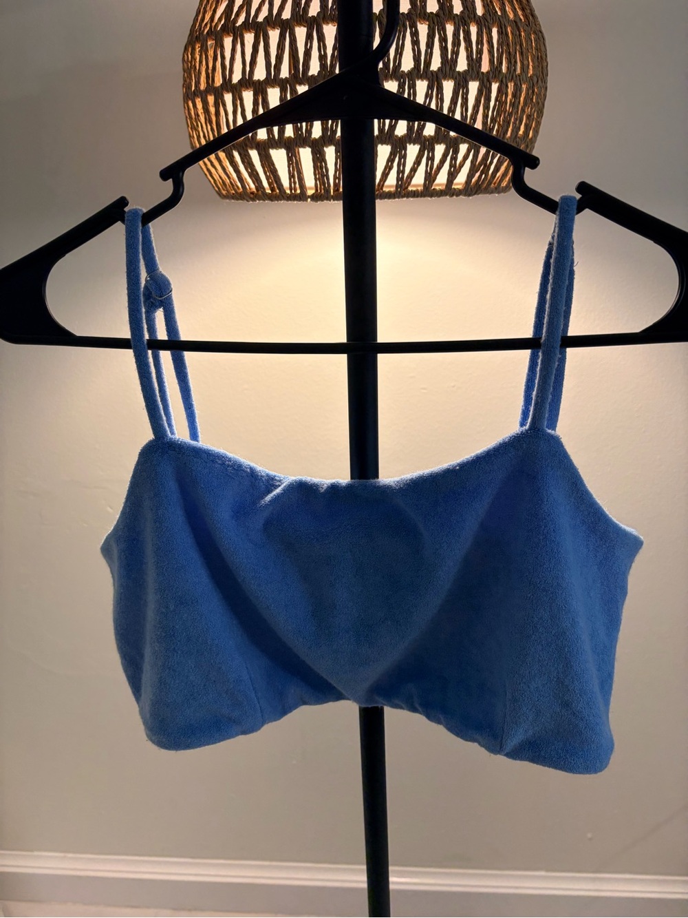 7 Blue Women's Terry Crop Tank Top
